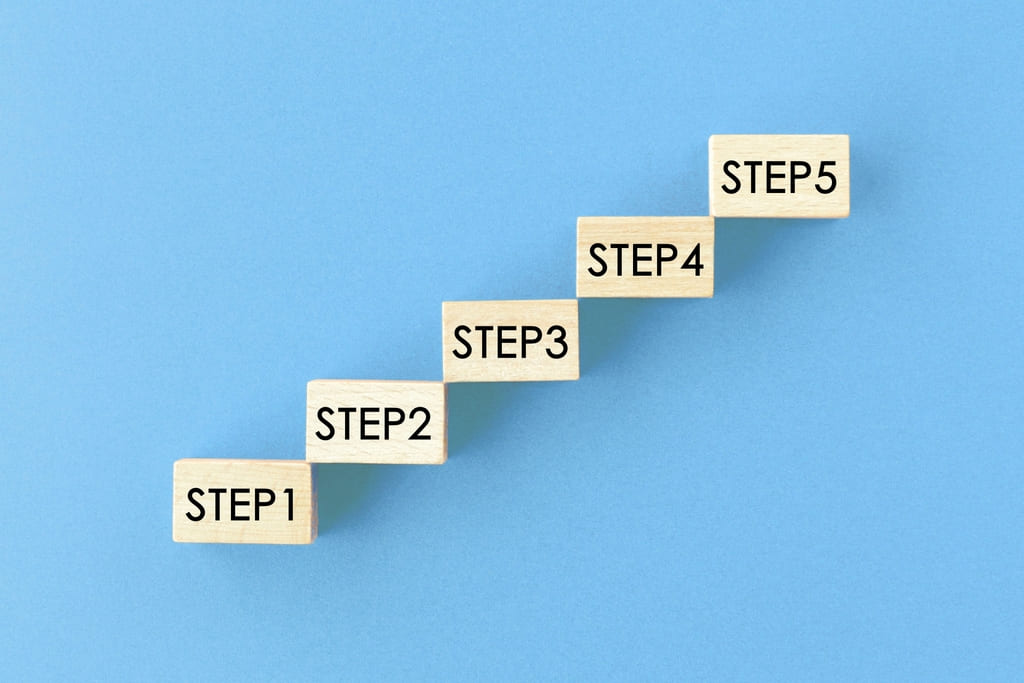 ゼロトラストアーキテクチャの導入ステップのイメージ図